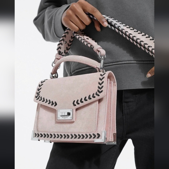 NWT! The Kooples, Small Emily Bag in Pink Suede, MSRP $445 - Picture 1 of 14